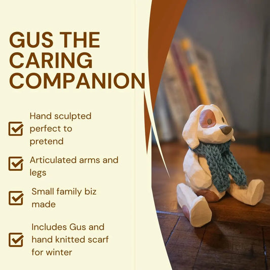 Gus the Caring Companion | Articulated Dog Toy | Theo’s Most Trusted Friend