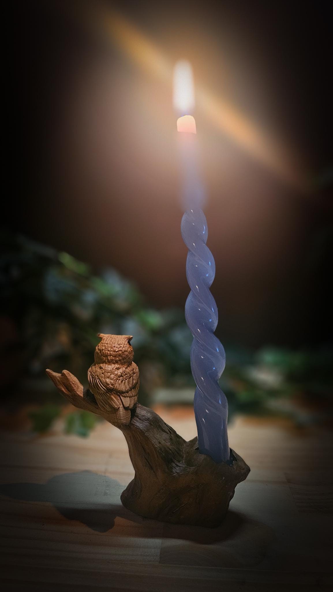 Handcrafted Owl Candle Stick Holder