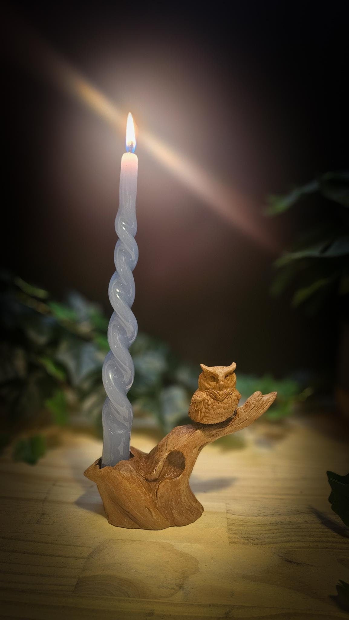 Handcrafted Owl Candle Stick Holder