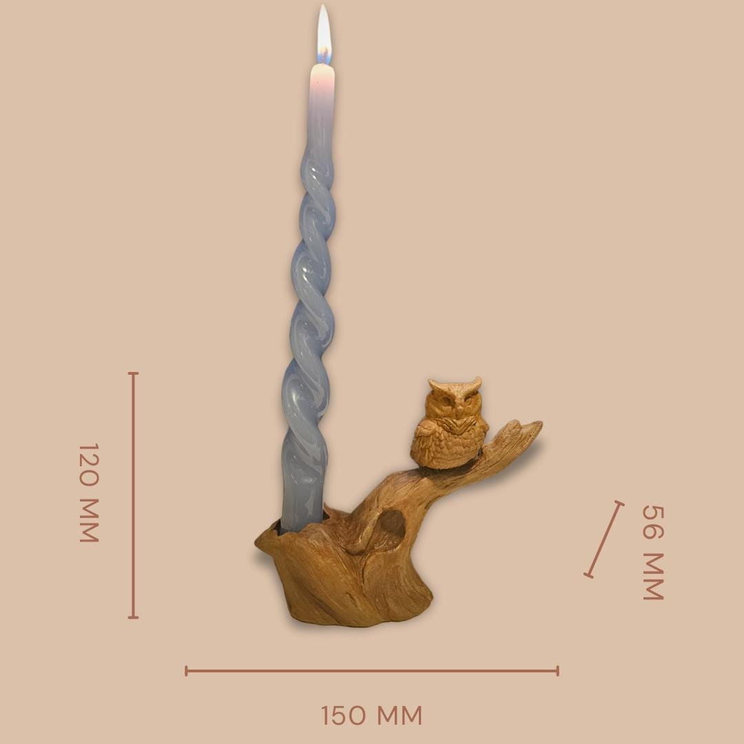 Handcrafted Owl Candle Stick Holder