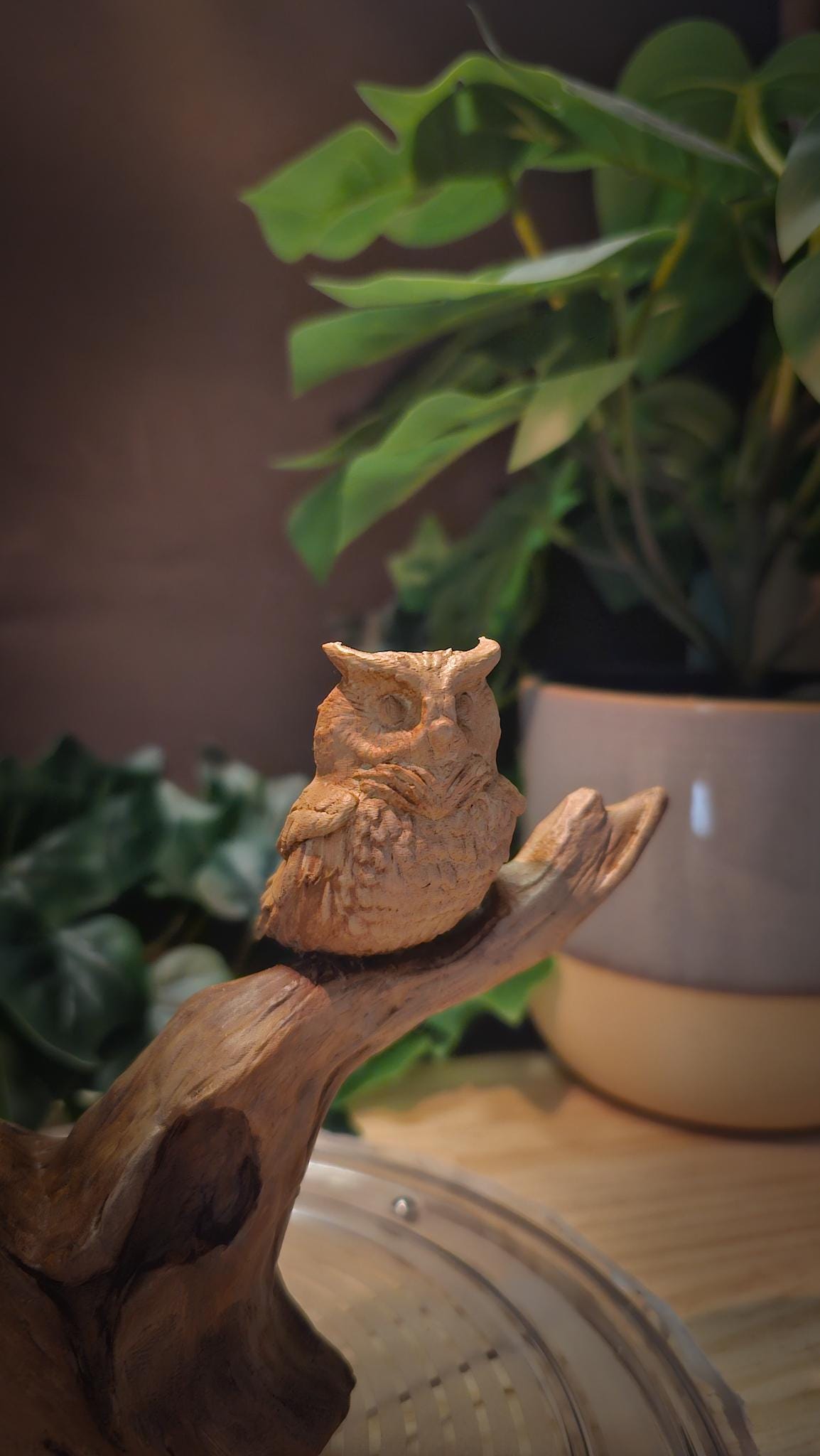 Handcrafted Owl Candle Stick Holder