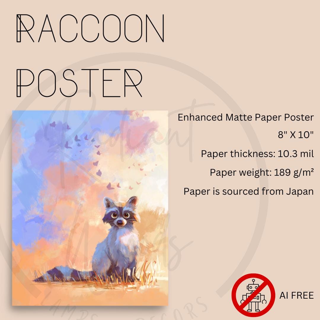 Cute Raccoon Illustration Art Print