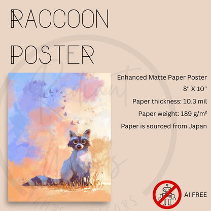 Cute Raccoon Illustration Art Print