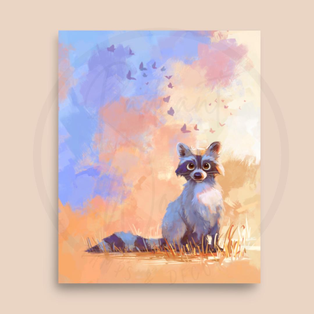 Cute Raccoon Illustration Art Print