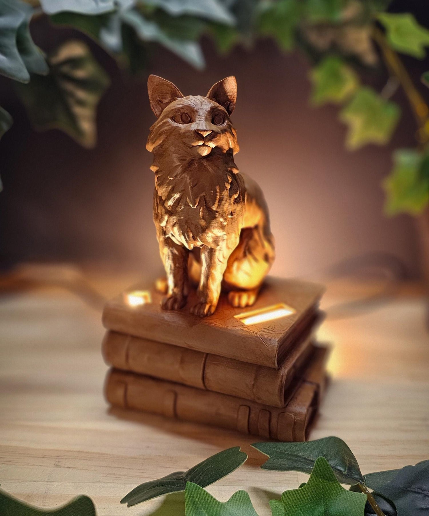 Handcrafted Cat USB Lamp | Cozy Night Light | Woodland Animal Decor